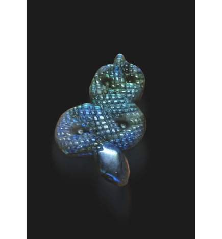 Serpent en Labradorite - Pièce Sculptée à la Main